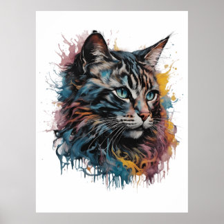 かわいいアニメ猫ギフト ポスター