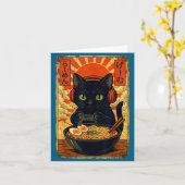 かわいいアニメ猫ゲーマー男性面白いゲーミングヘッドセットCa カード (黄色い花)