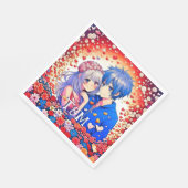 かわいいアニメ結婚テーマ スタンダードランチョンナプキン (角)