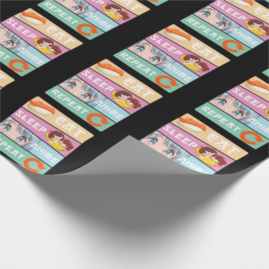 かわいいアニメ見るガールジャパン漫画マンガアニメ ラッピングペーパー (角)