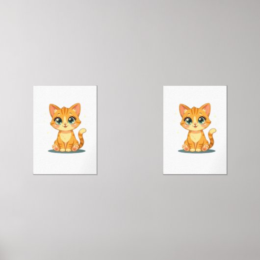 **かわいいアニメ風ねこ – 愛らしい子猫のイラスト** (正面)