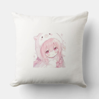 かわいいアニメ風の女の子 クッション