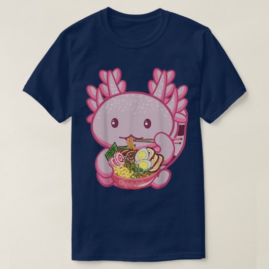 かわいいアニメ食べアソロトル麺ギフトギアー Tシャツ (デザイン正面)