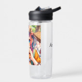 かわいいアニメ食べガールのピーナッツバター&ゼリー ウォーターボトル (左面)