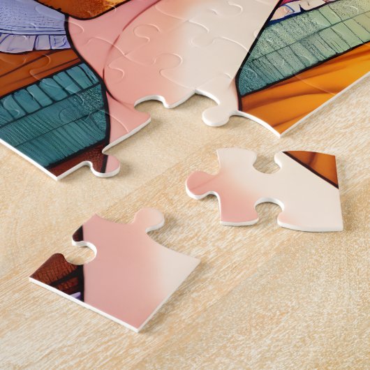 かわいいアニメ食べガールのピーナッツバター&ゼリー ジグソーパズル (側面)