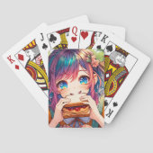 かわいいアニメ食べガールのピーナッツバター&ゼリー トランプ (裏面)