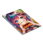 かわいいアニメ食べガールのピーナッツバター&ゼリー ノートブック (右側)