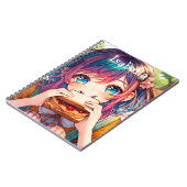 かわいいアニメ食べガールのピーナッツバター&ゼリー ノートブック (左側)