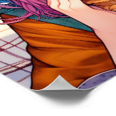 かわいいアニメ食べガールのピーナッツバター&ゼリー ポスター (角)