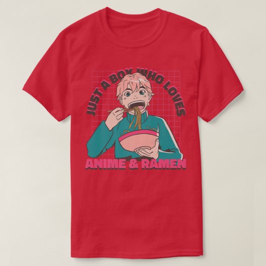 かわいいアニメ「オタク」アニメを愛する少年に過ぎない Tシャツ (デザイン正面)