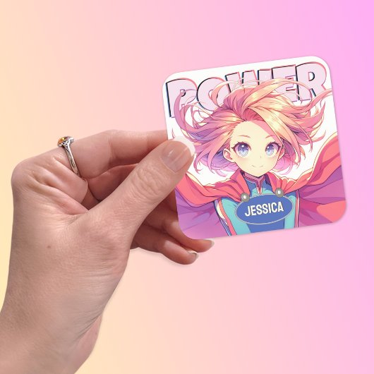 かわいいアニメ スクエアシール