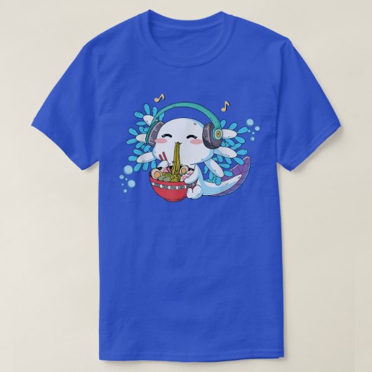 かわいいアニメAxolotlラーメン麺十代ガールズボーイズ Tシャツ (デザイン正面)