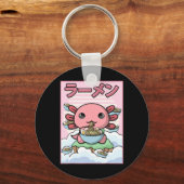 かわいいアニメAxolotlラーメン麺女性男性少年G キーホルダー (正面)