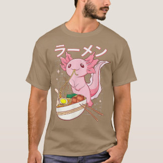 かわいいアニメAxolotlラーメン麺女性男性少年G Tシャツ