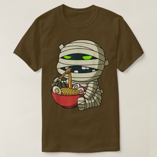かわいいアニメMummy Halloween Asian Neuds Japanes Tシャツ (デザイン正面)