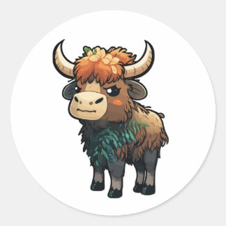 かわいいアノア漫画スタイル ラウンドシール