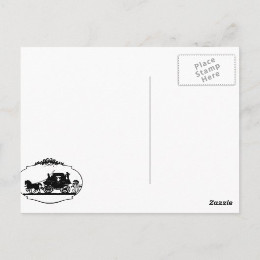 かわいいアパレルとギフト付きのキャリッジ・ライド ポストカード (裏面)