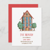 かわいいアパートの住所変更のお知らせ (正面/裏面)