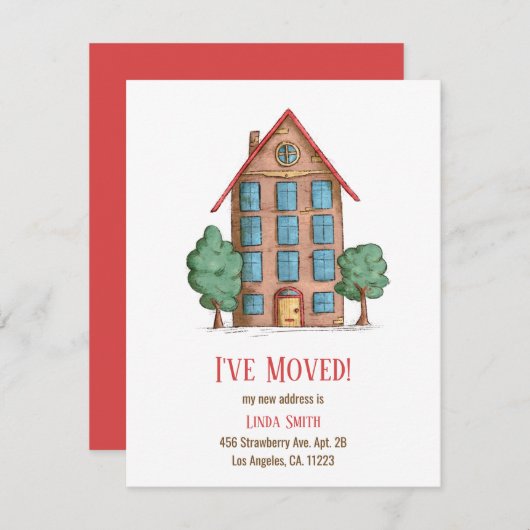 かわいいアパートの住所変更のお知らせ (正面/裏面)