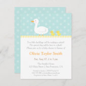 かわいいアヒエレガントルの双子のベビーシャワー招待状 招待状 (正面/裏面)