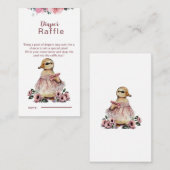 かわいいアヒルおむつラッフルチケットエンクロージャカード エンクロージャーカード (正面/裏面)