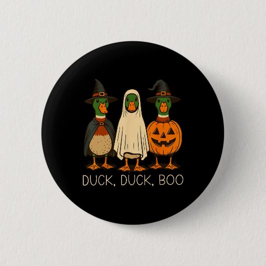 かわいいアヒルおもしろいブガチョウ不気味ハロウィンファ 缶バッジ (正面)