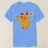 かわいいアヒルかわいい動物のピザ配信ピおもしろいザ Tシャツ (デザイン正面)