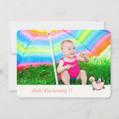 かわいいアヒルがビッグワンガール第1誕生日パーティー招待状 招待状 (裏面)