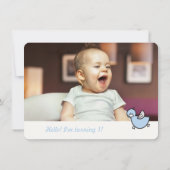 かわいいアヒルがビッグワンボーイ1歳の誕生日パーティー招待状 招待状 (裏面)