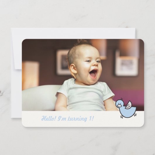 かわいいアヒルがビッグワンボーイ1歳の誕生日パーティー招待状 招待状 (裏面)