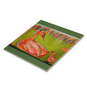 かわいいアヒルが付いている大きい陶磁器の写真のタイル(6インチ) タイル (側面)