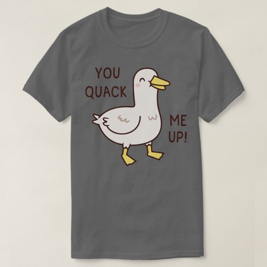 かわいいアヒルが私をクンクン Tシャツ (デザイン正面)