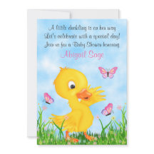 かわいいアヒルと蝶ガールベビーシャワー