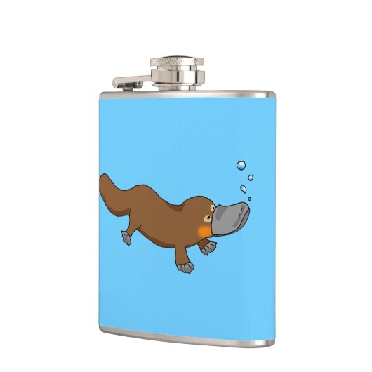 かわいいアヒルによって勘定書を出されるplatypus フラスク (左)