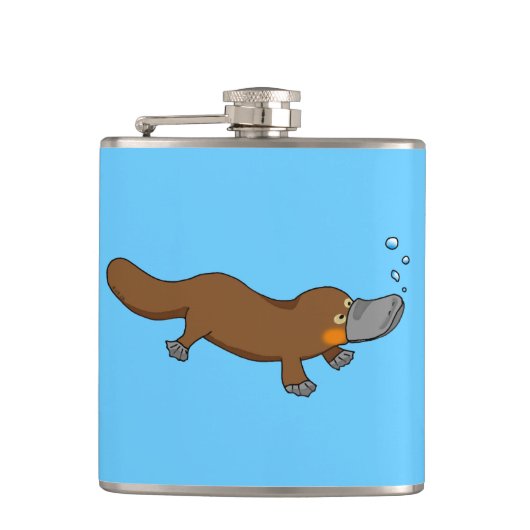 かわいいアヒルによって勘定書を出されるplatypus フラスク (正面)