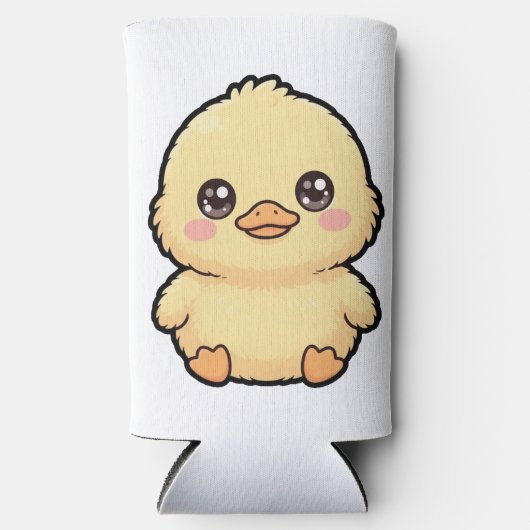 かわいいアヒルのひよこ スリム缶クーラー (正面)