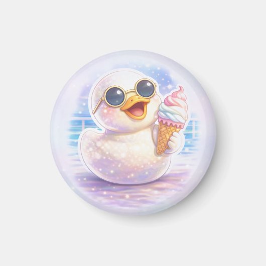 かわいいアヒルのアイスクリーム マグネット (正面)