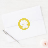 かわいいアヒルのカップル ラウンドシール (封筒)