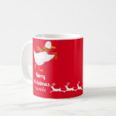 かわいいアヒルのクリスマス コーヒーマグカップ (正面左)
