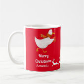 かわいいアヒルのクリスマス コーヒーマグカップ (左)