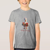 かわいいアヒルのクリスマス トライブレンドＴシャツ (正面)