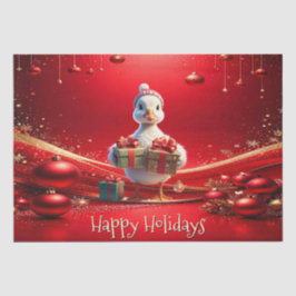 かわいいアヒルのクリスマス ホリデー ティッシュペーパー 薄葉紙