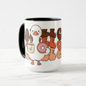 かわいいアヒルのコーヒーやお茶  マグカップ (正面左)