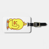 かわいいアヒルのゴムアヒル動物愛好家ギフト ラゲッジタグ (正面横)