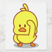 かわいいアヒルのゴムアヒル動物愛好家ギフト ワインラベル (シングルラベル)