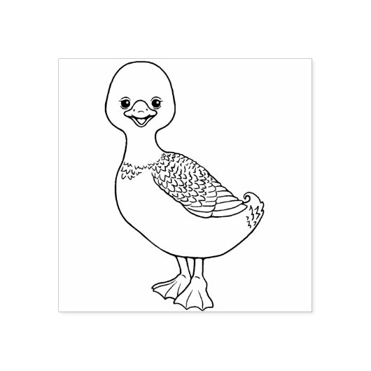 かわいいアヒルのゴム印 ラバースタンプ (インプリント)