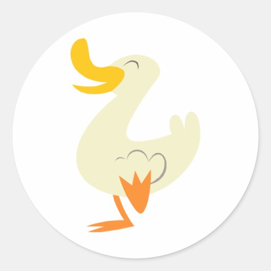 かわいいアヒルのシール ラウンドシール (正面)