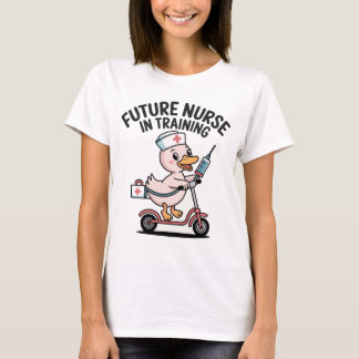 かわいいアヒルのスクーターTシャツ 看護学生 Tシャツ