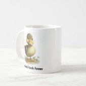 かわいいアヒルのデジタルペインティング コーヒーマグカップ (正面左)
