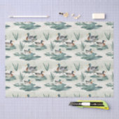 かわいいアヒルのパターン 薄葉紙 (クラフト)